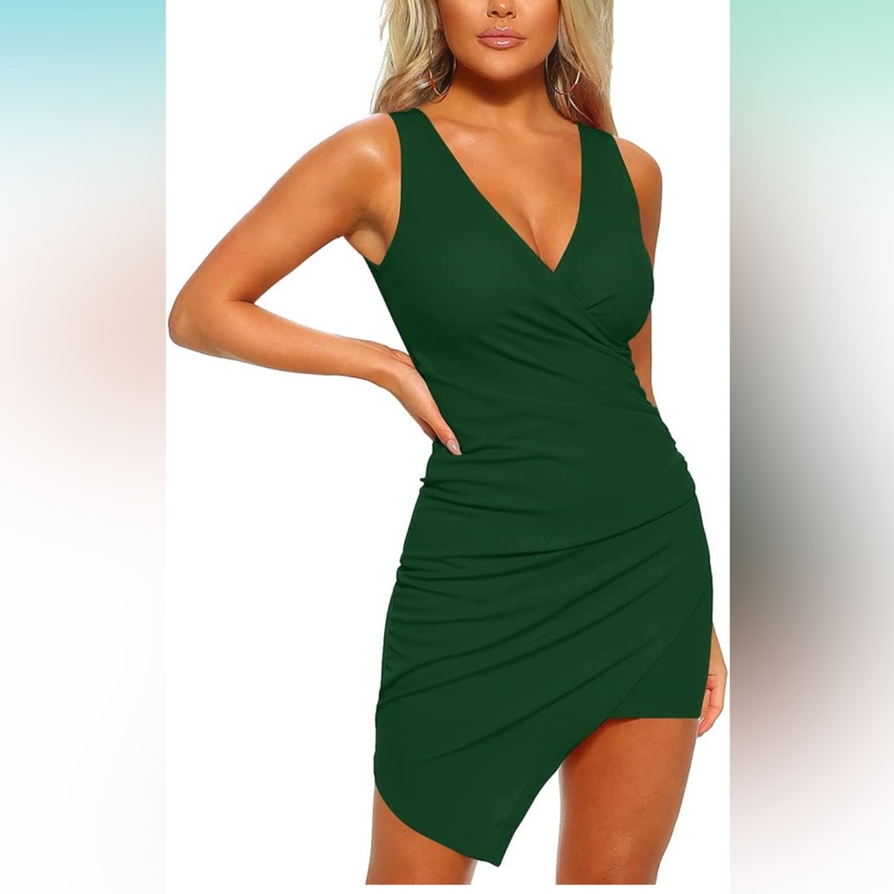 Green Vneck Dress